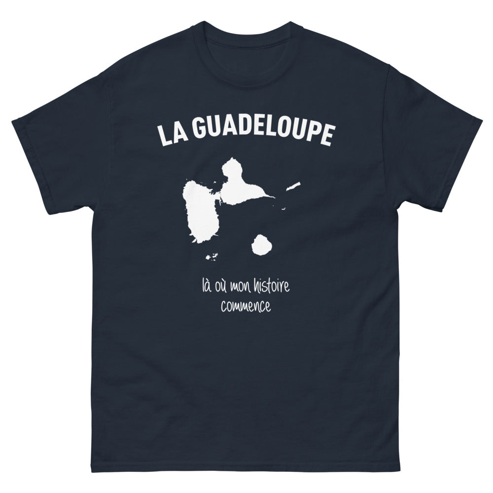 T-shirt Guadeloupe marine - Là où mon histoire commence