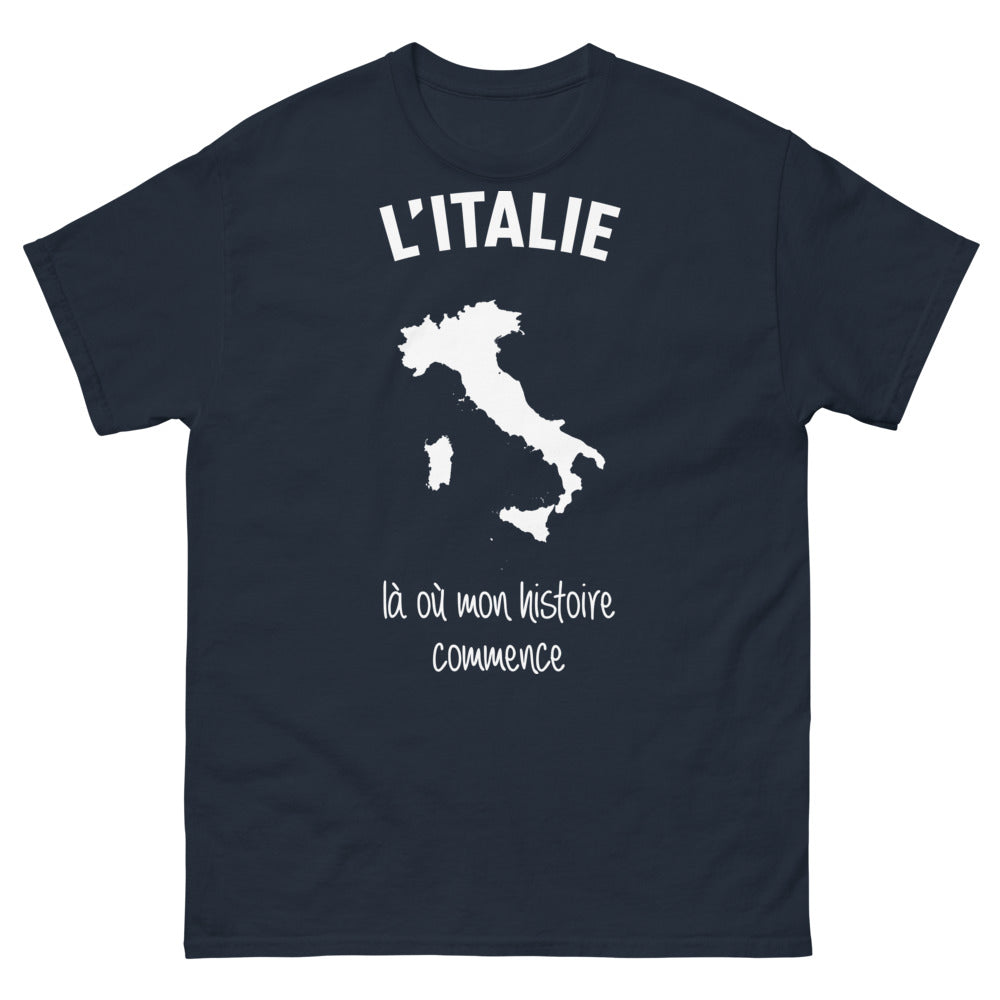 T-shirt Italie marine - Là où mon histoire commence