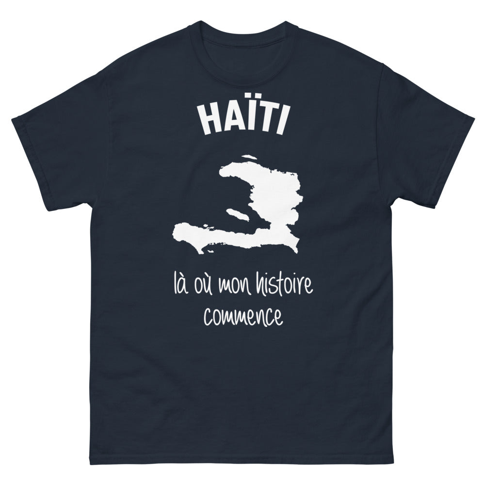 T-shirt Haïti marine - Là où mon histoire commence