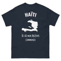 Thumbnail for T-shirt Haïti marine - Là où mon histoire commence