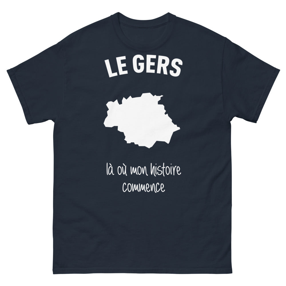 T-shirt Gers marine face - Racines et fierté gersoises