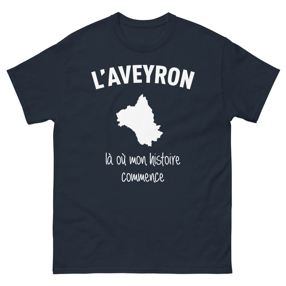 T-shirt Aveyron marine - Là où mon histoire commence