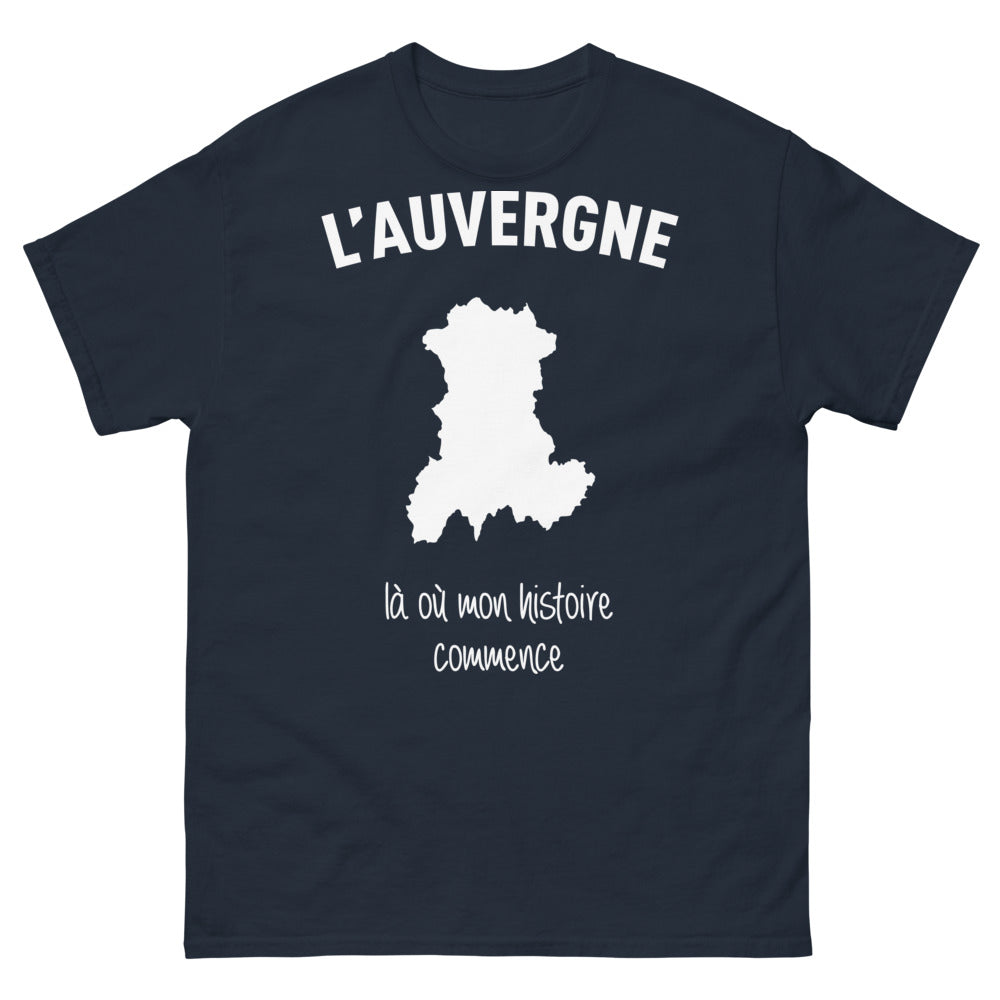 T-shirt Auvergne marine - L'Auvergne où mon histoire commence