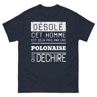 Thumbnail for T-shirt Polonaises marine - amour et complicité affichés