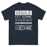 Thumbnail for T-shirt Colombie marine - Désolé, cet homme est déjà pris par une Colombienne