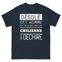 Thumbnail for T-shirt Chilienne marine - Déjà pris par une Chilienne qui déchire