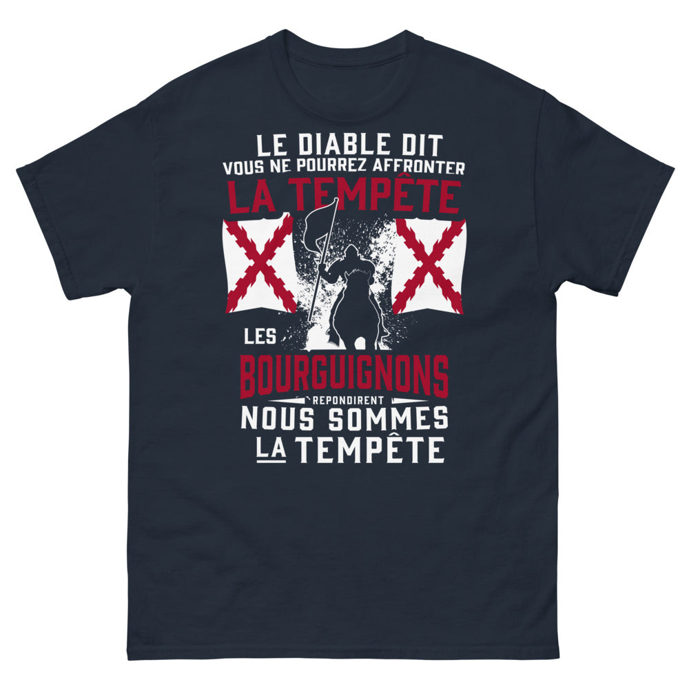 T-shirt Bourguignon marine - défiant la tempête sombre et audacieuse