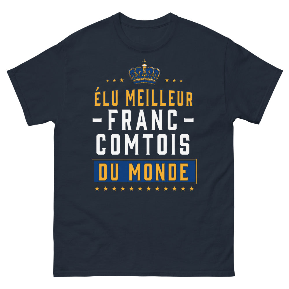 T-shirt Franche-Comté marine - Élu meilleur Franc-Comtois du Monde