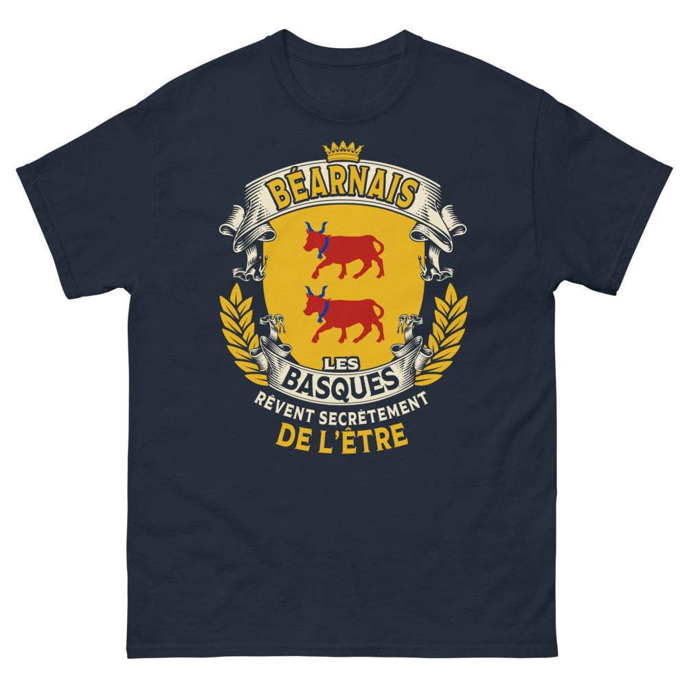 T-shirt Béarnais marine - Les Basques rêvent secrètement d’être