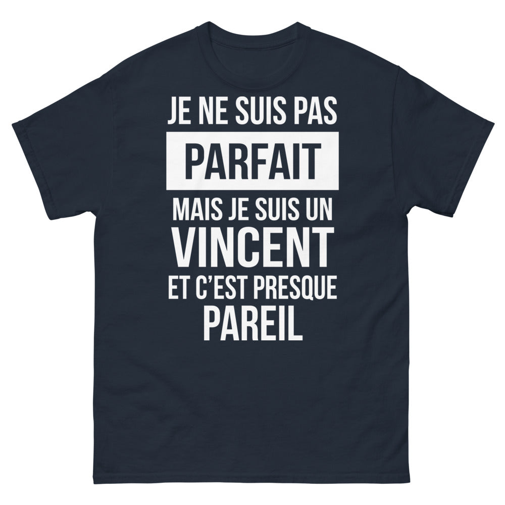 T-shirt Vincent marine face - prénom Vincent