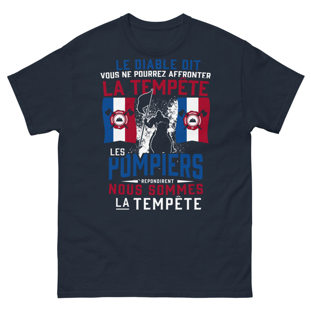 T-shirt pompiers bleu marine - nous sommes la tempête