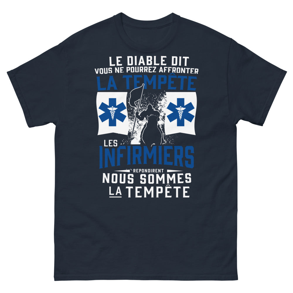 T-shirt infirmiers marine - nous sommes la tempête