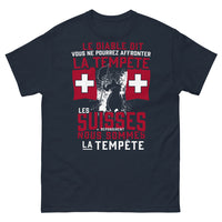 Thumbnail for T-shirt Suisse bleu marine - devise suisse rebelle