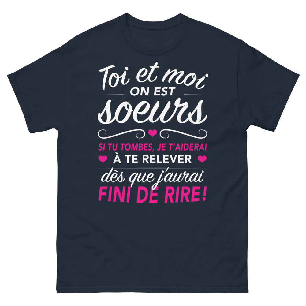 T-shirt Sœurs marine - réplique drôle