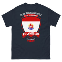 Thumbnail for T-shirt Polynésien bleu marine - texte humour et fierté polynésienne