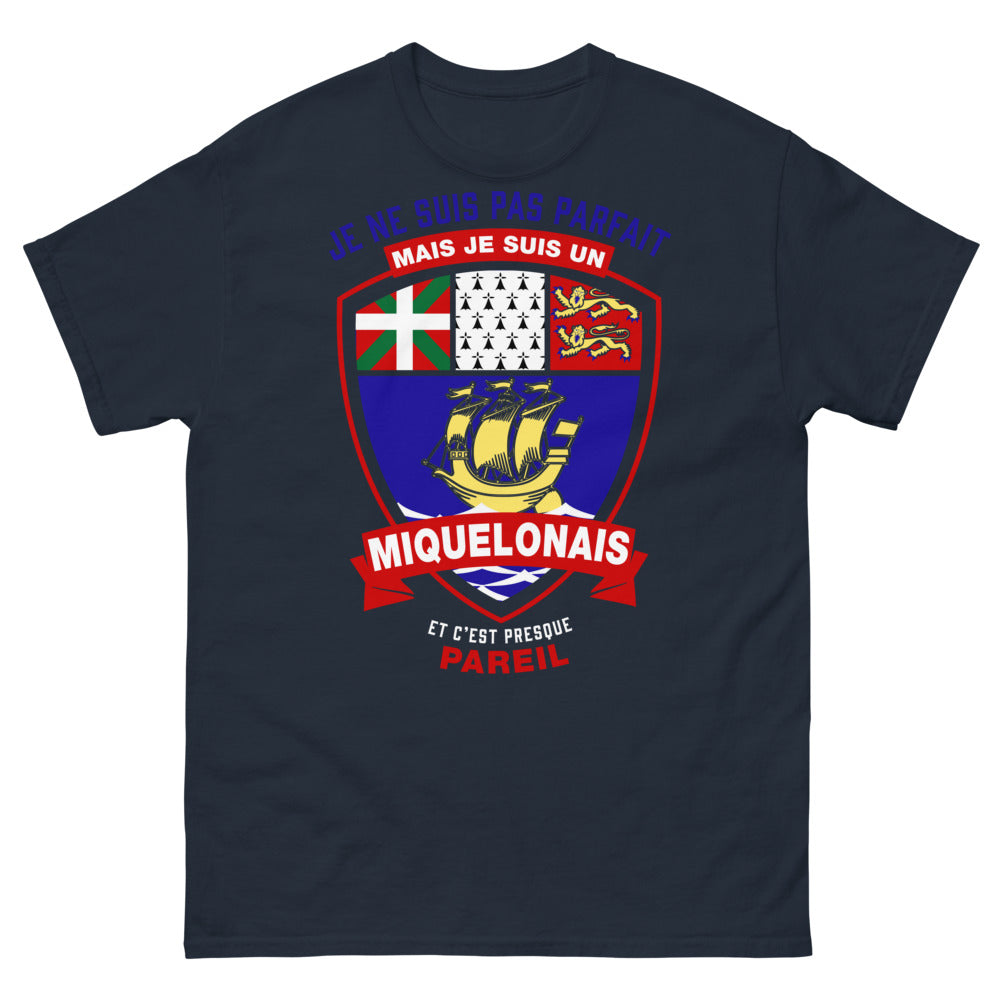T-shirt Miquelonais marine - fier et presque parfait