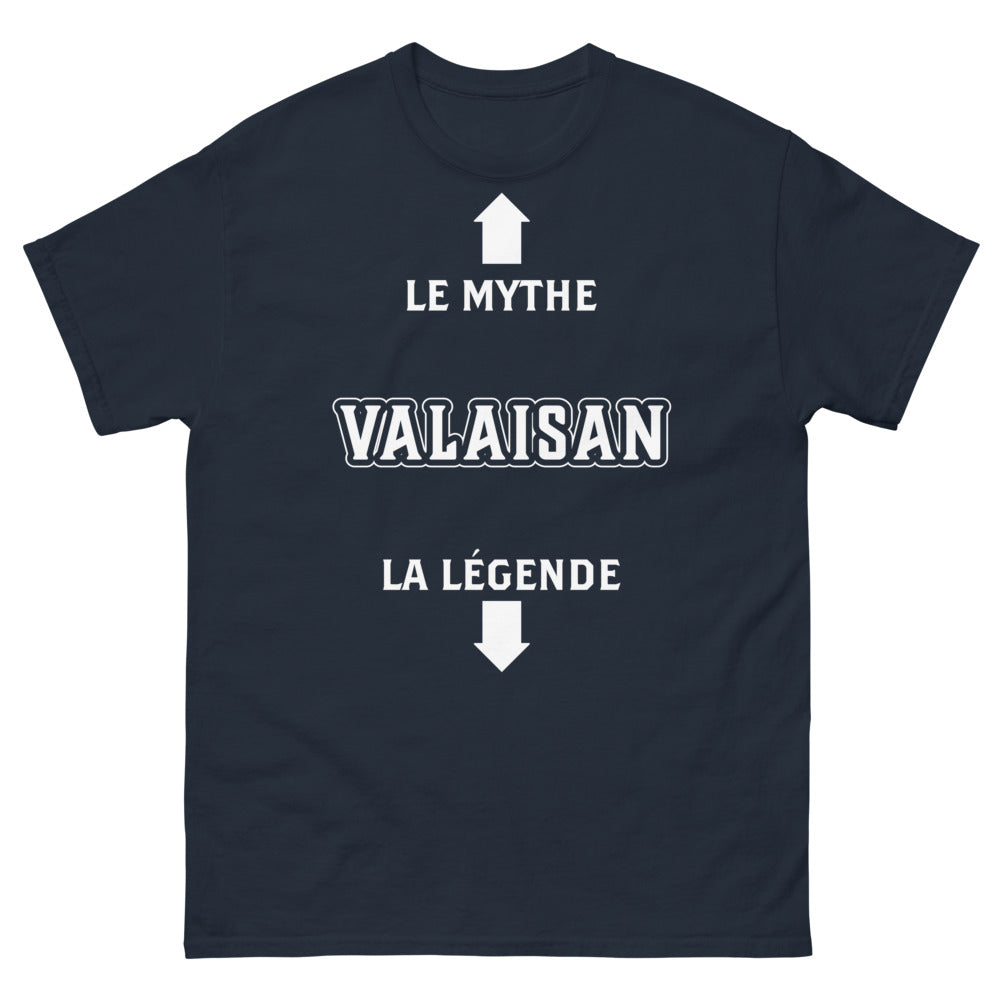 T-shirt Valais marine - La Légende du Mythe Valaisan, esprit alpin