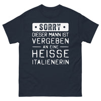 Thumbnail for T-Shirt Italien marineblau Vorderseite - Sorry, dieser Mann ist vergeben