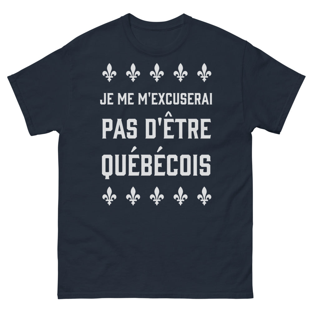 T-shirt Québec marine - Je ne m'excuserai pas