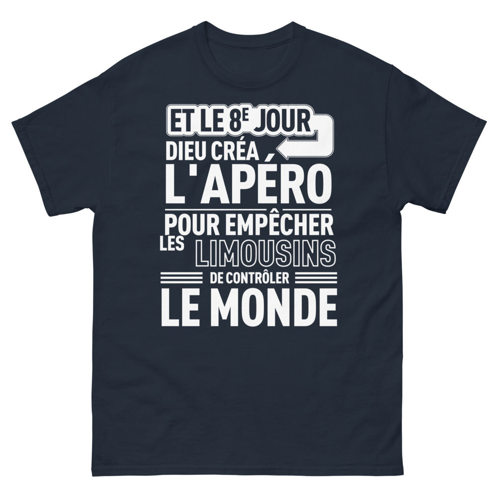 T-shirt Limousin bleu marine - apéro et contrôle du monde