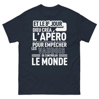 Thumbnail for T-shirt Vaudois marine - Et le 8e jour, Dieu créa l'apéro