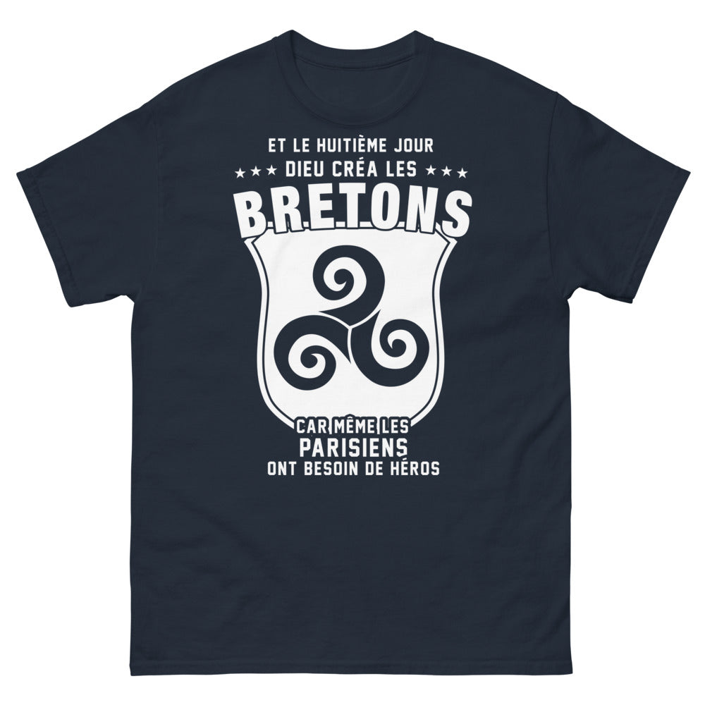 T-shirt Bretons bleu marine - humour et fierté