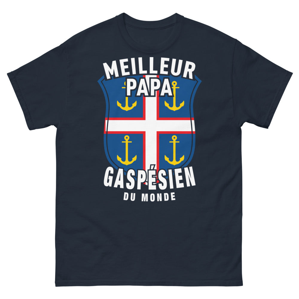 T-shirt Gaspésie marine - Meilleur papa gaspésien