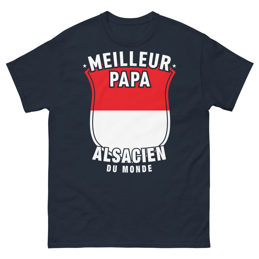T-shirt Alsacien marine - Meilleur Papa Alsacien du Monde