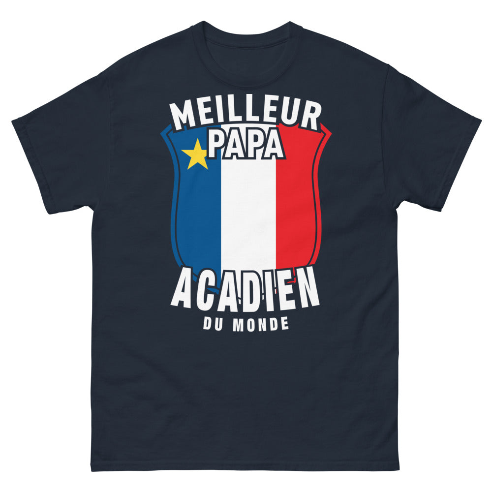 T-shirt Acadien marine - Meilleur Papa Acadien du Monde