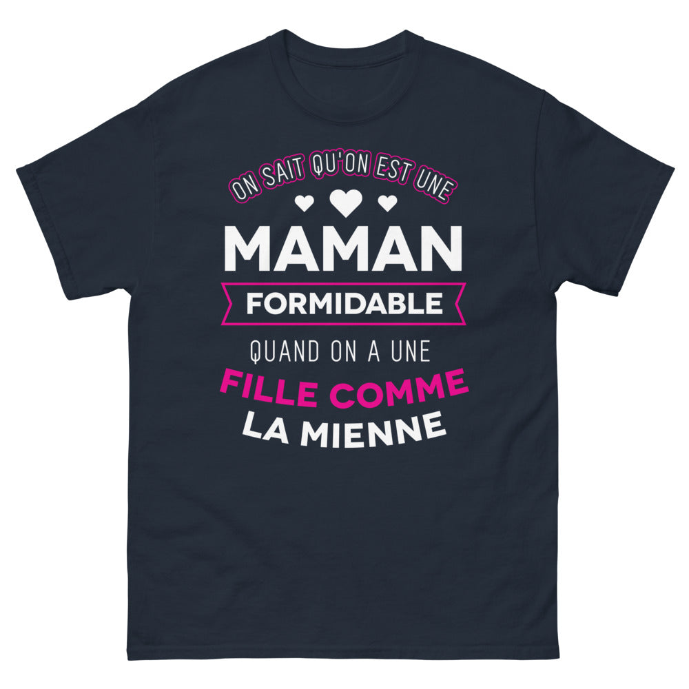 T-shirt Maman marine - maman fière de sa fille