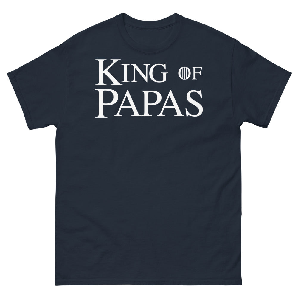 T-shirt Roi des papas marine - couronne et blagues de papa