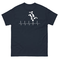 Thumbnail for T-shirt Lily of the Valley Heartbeat marine - cœur battant et fleurs