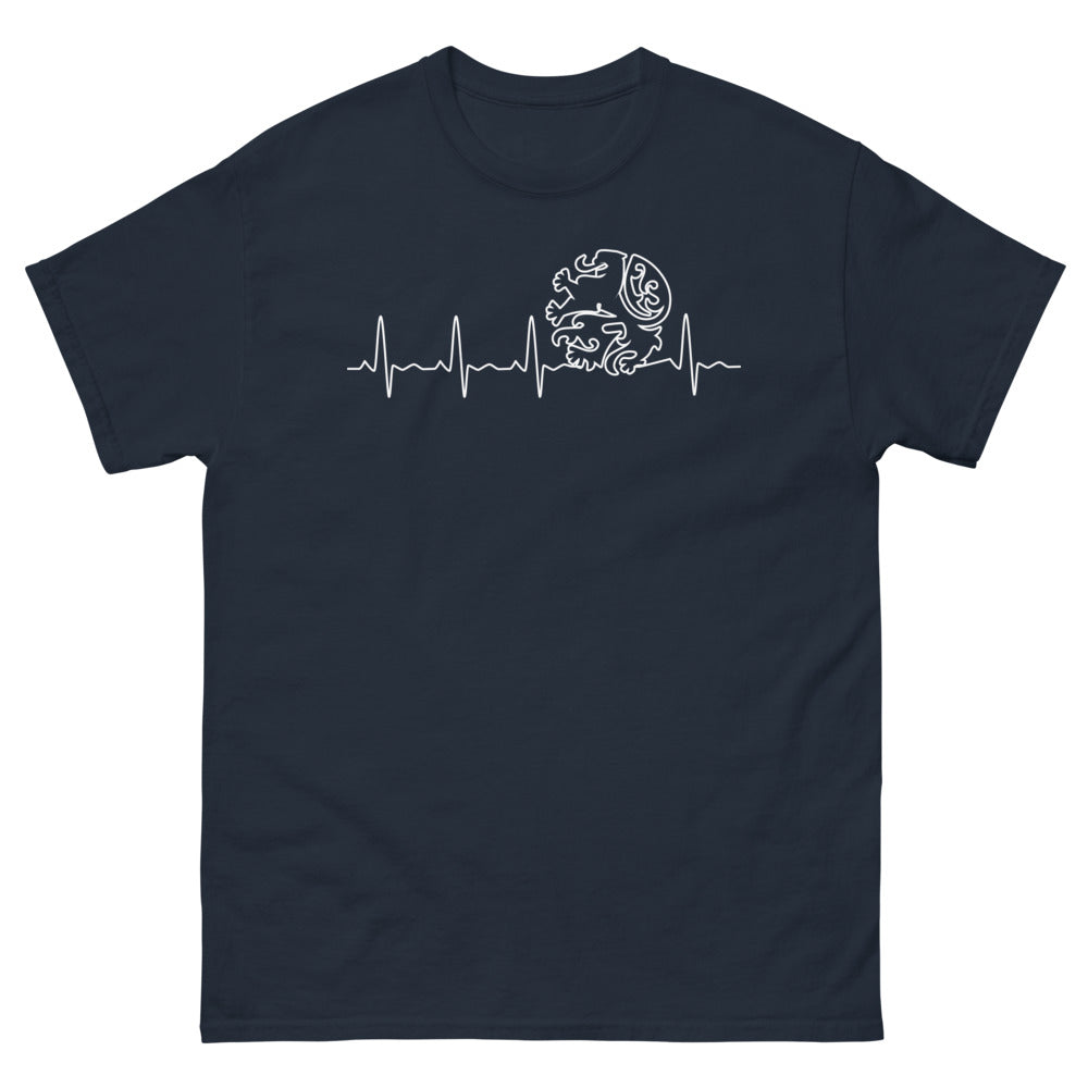 T-shirt tchécoslovaque lion bleu marine - cœur battant du lion