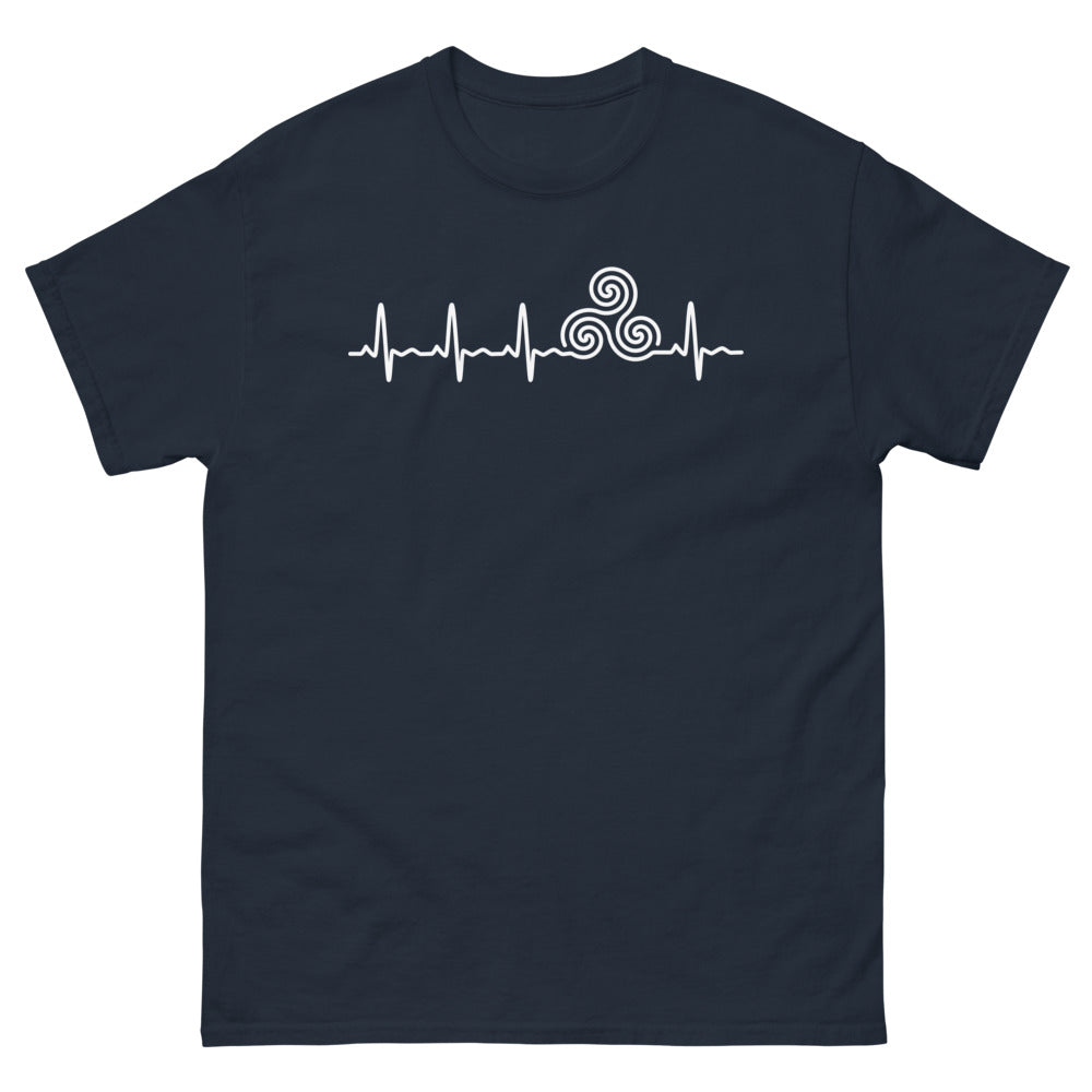 T-shirt Triskel Celtique ECG marine - motif breton moderne