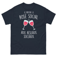 Thumbnail for T-shirt réseaux sociaux marine - Je préfère le rose social