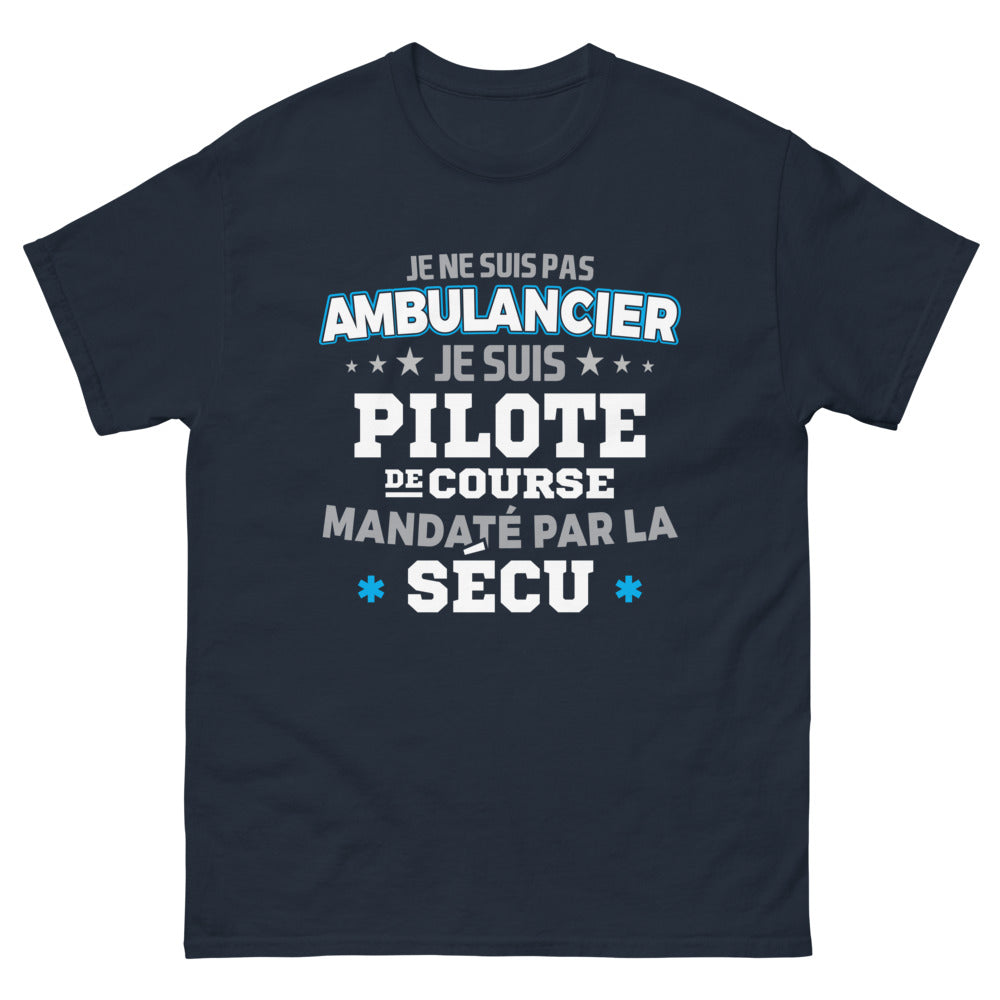 T-shirt Pilote de course sécurité sociale marine - pilote de course mandaté par la sécu