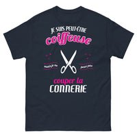 Thumbnail for T-shirt coiffeuse marine - mais je ne peux pas couper la connerie