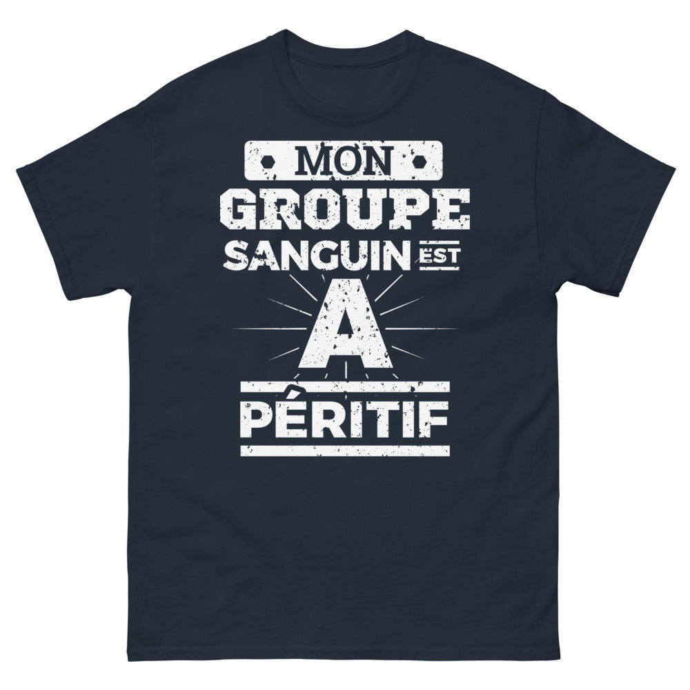 T-shirt apéro marine - Mon groupe sanguin est apéritif