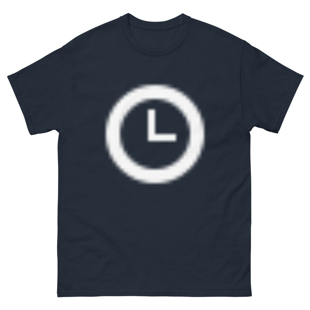 T-shirt Dark City marine - horloge urbaine minimaliste
