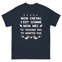 Thumbnail for T-shirt équestre marine - Mon cheval c'est comme mon mec