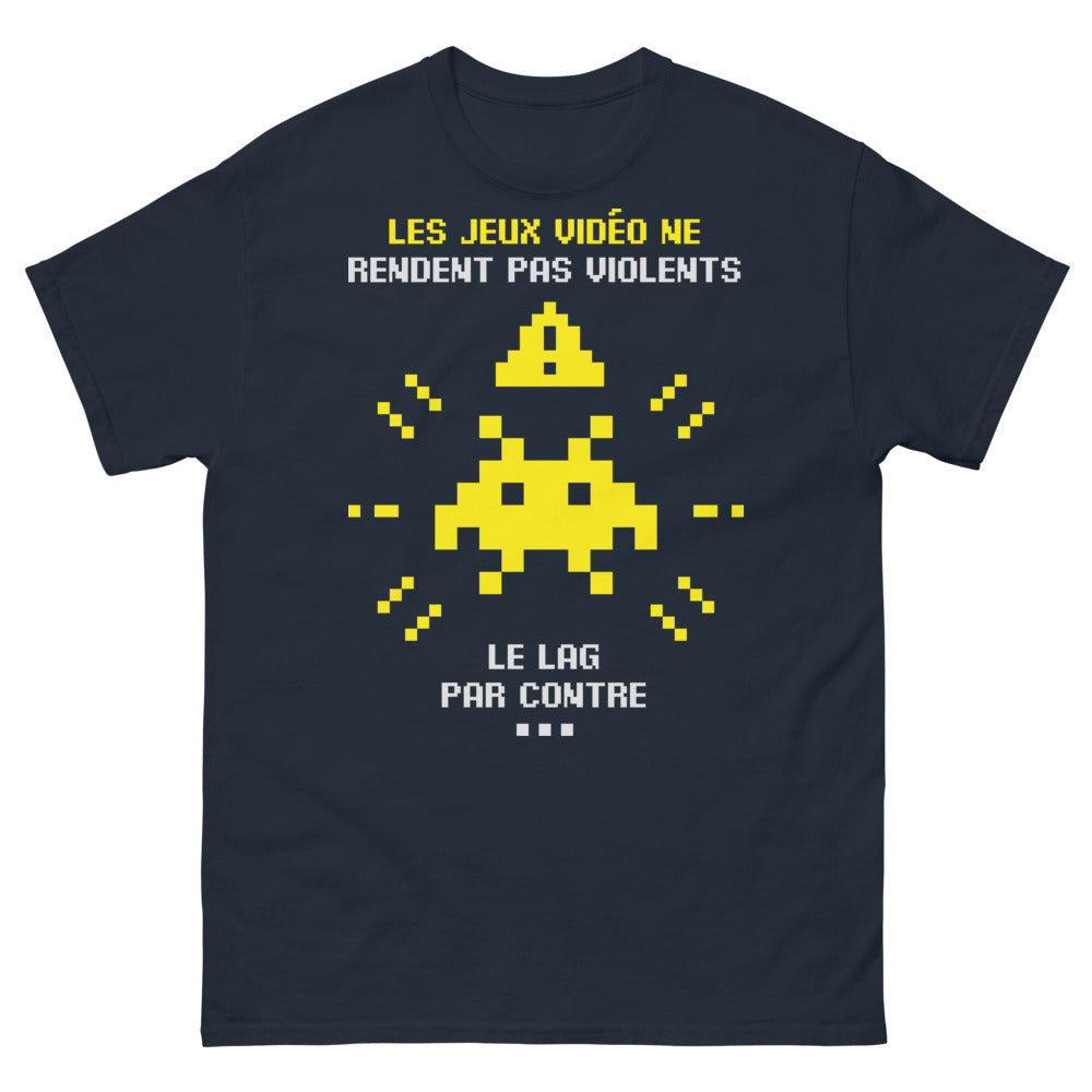 T-shirt gaming marine - Lag, ennemi du gamer