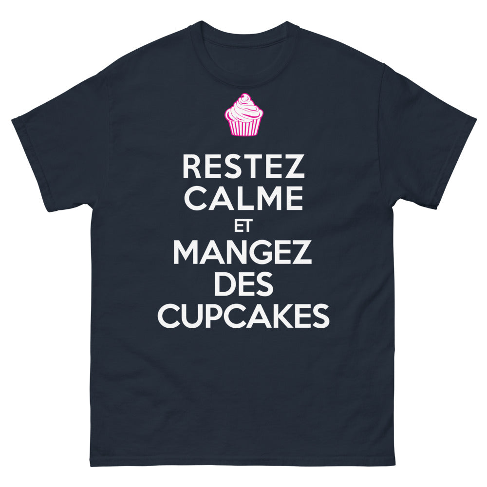 T-shirt pâtisseries marine - Restez Calme et Mangez des Cupcakes