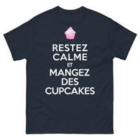 Thumbnail for T-shirt pâtisseries marine - Restez Calme et Mangez des Cupcakes