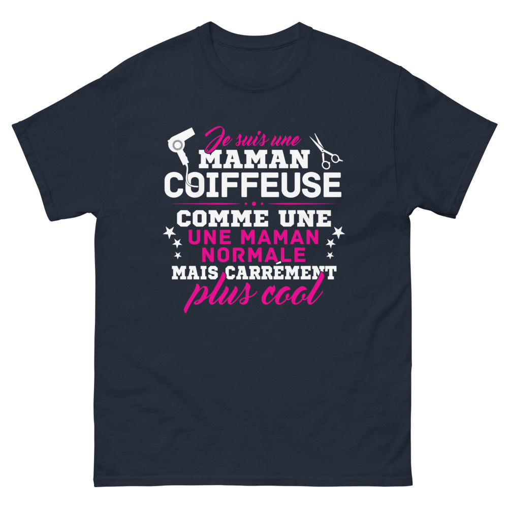 T-shirt Maman coiffeuse marine - maman coiffeuse carrément plus cool