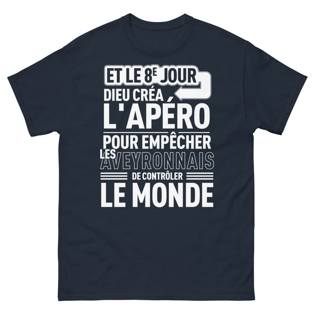 T-shirt Aveyronnais marine - apéro et conquête du monde