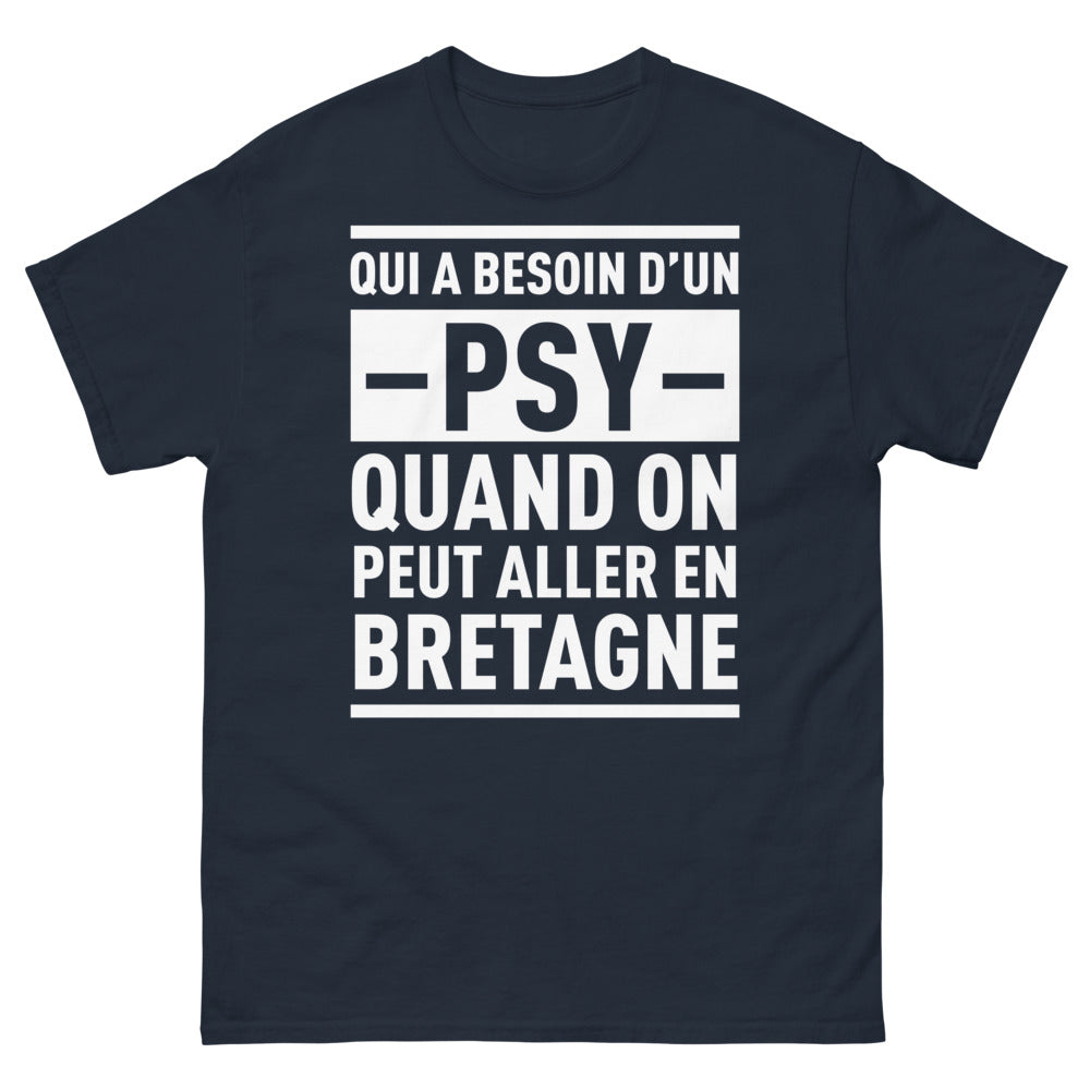 T-shirt Bretagne marine - balade sur les falaises