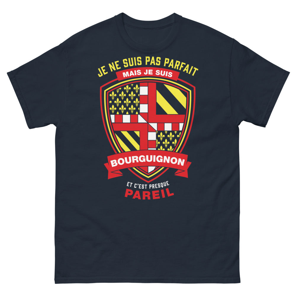 T-shirt Bourgogne marine - Je ne suis pas parfait mais Bourguignon