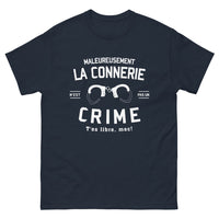 Thumbnail for T-shirt humour local bleu marine - Malheureusement la connerie n'est pas un crime