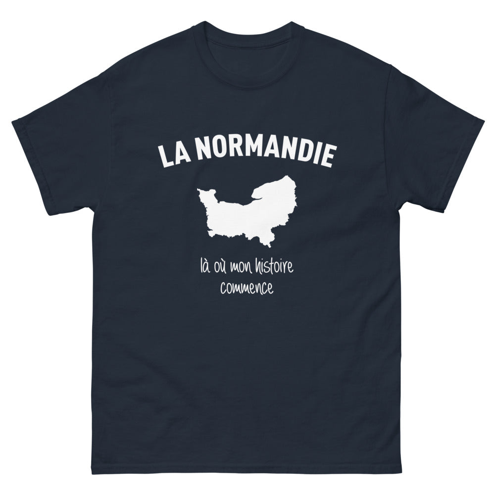 T-shirt Normand marine face - Là où mon histoire commence