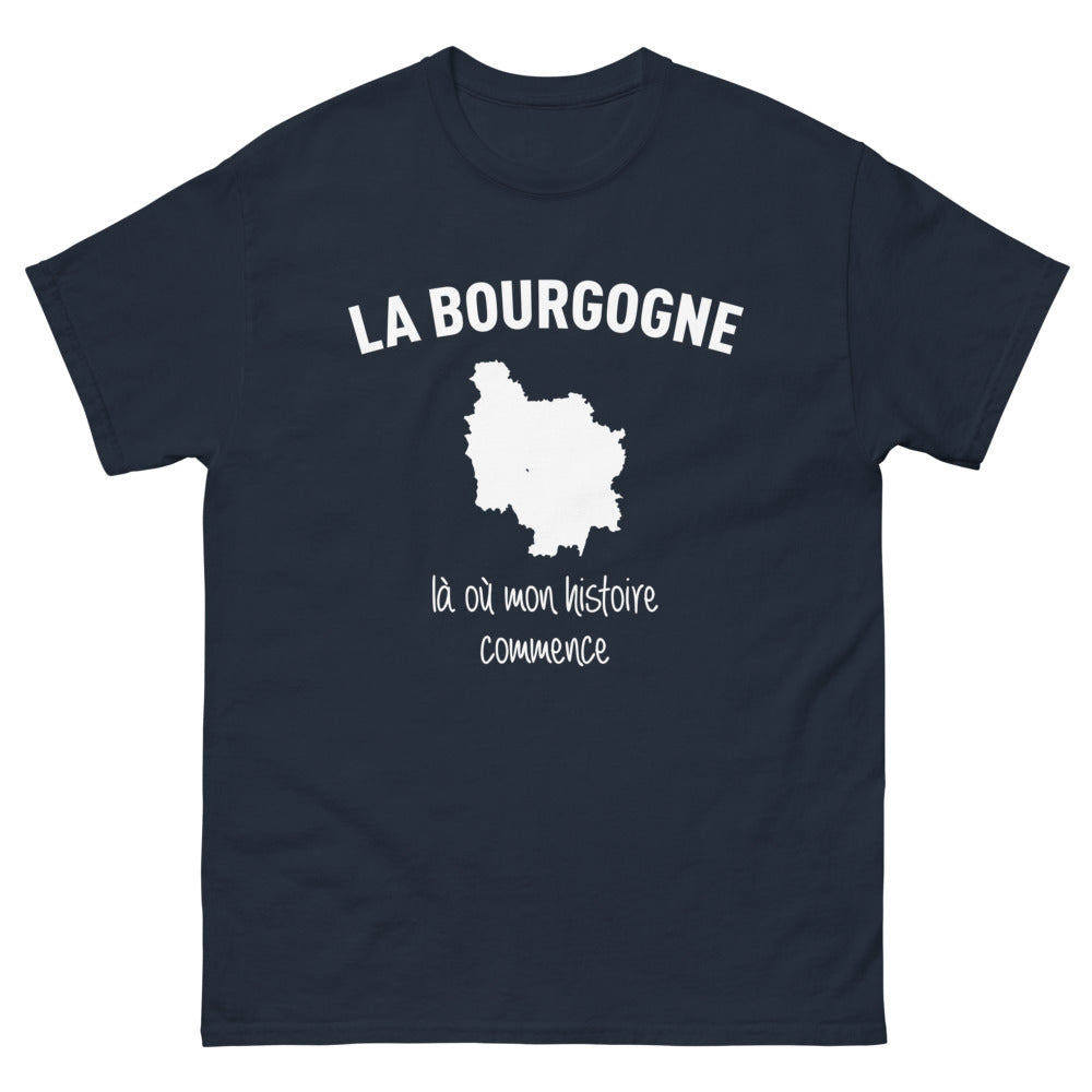 T-shirt Bourgogne marine - là où mon histoire commence